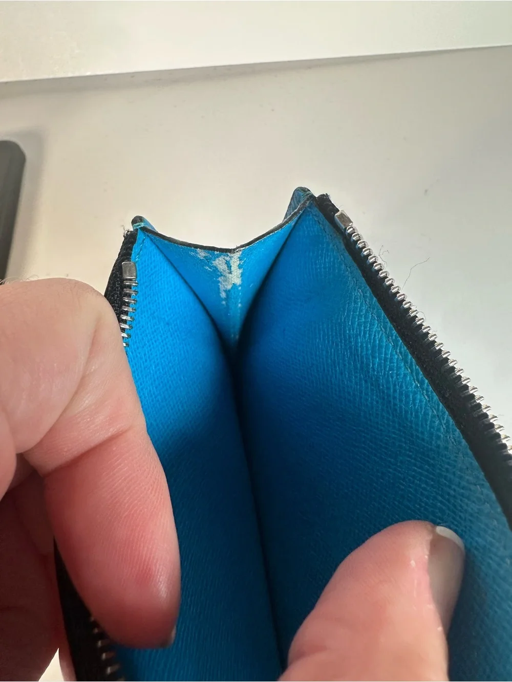 Authentic Louis Vuitton Taigarama Blue Lagoon Monogram Card Holder Wallet